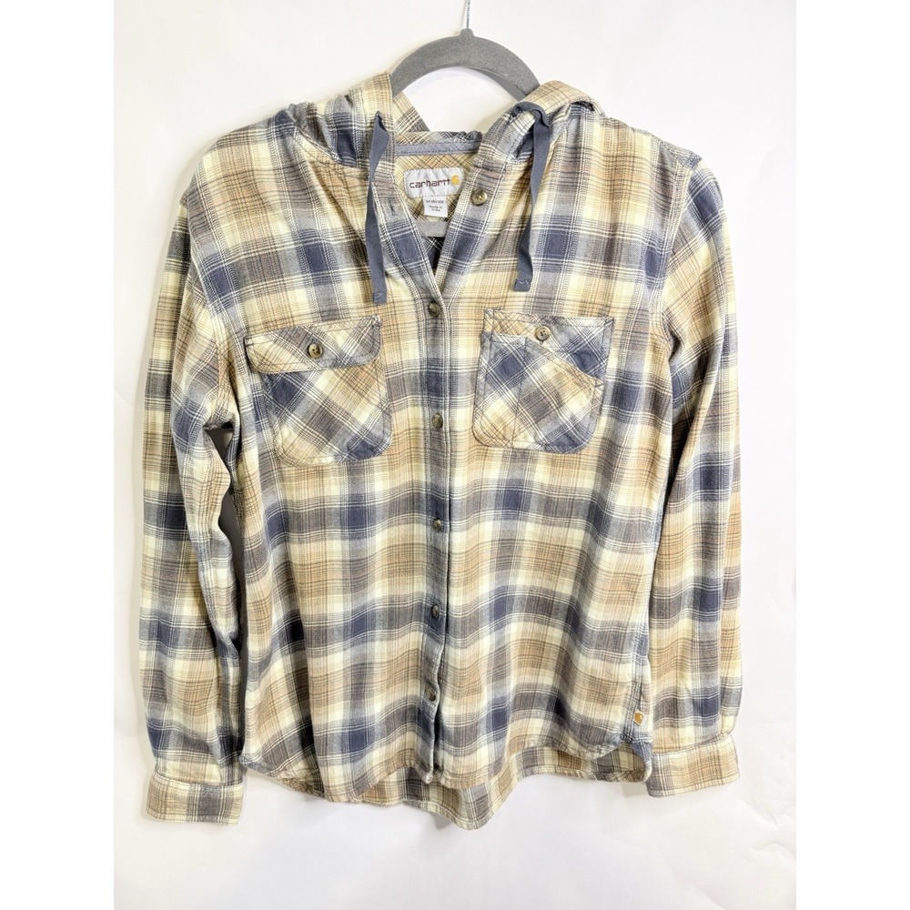 Carhartt Women's Medium Button-Up Shirt/Hoodie , Flannel, Long Sleeve Multicolor